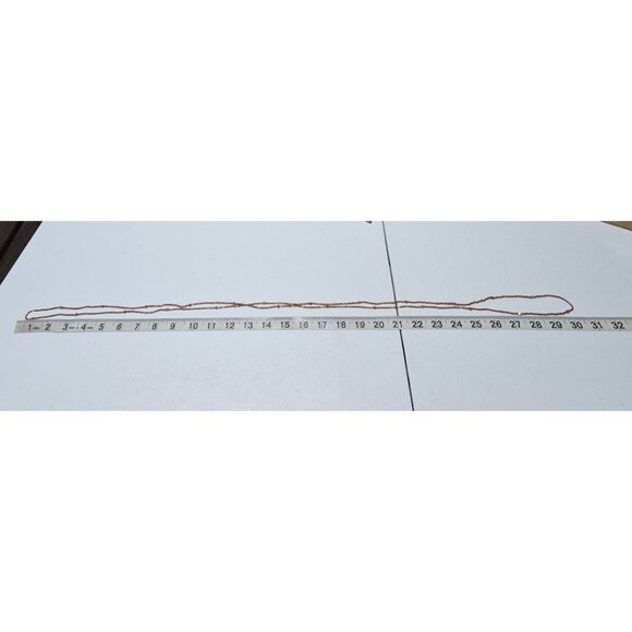 Handcrafted Boho Beaded Necklace Brown Gold Beads Minimalist Fashion Jewelry - Picture 4 of 5